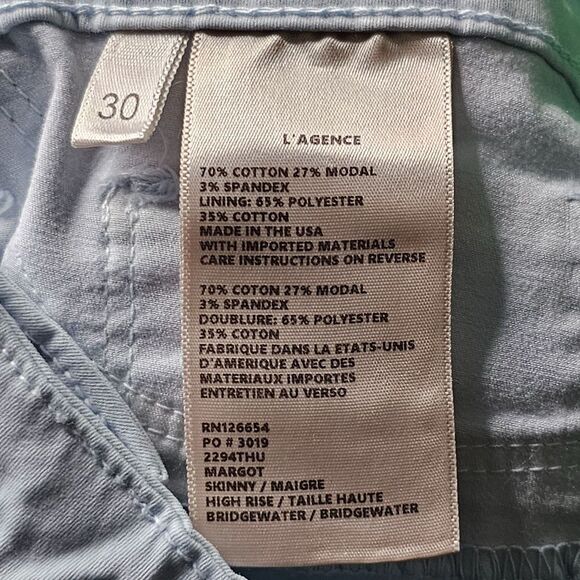 NWT L'AGENCE Margot Jean Bridgewater 30 - Picture 5 of 7